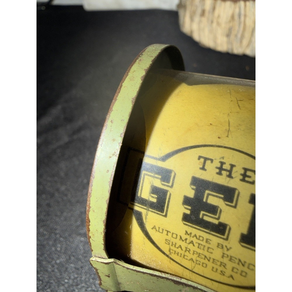 Antique APSCO "The Gem" Pencil Sharpener Single Cutter Manual Hand Crank Patina - Picture 6 of 9